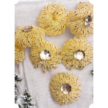 Aesco Çiçek Seklinde Dekoratif Süsleme , 4 Adet (Bej)