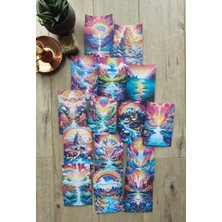 Kolbi Craft 15 Adet Gökkuşağı Temalı Manzara Yapay Zeka Scrapbook Kağıt Seti Bullet Journal Dekupaj Kağıdı