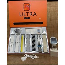 Ultra Akıllı Saat 7 Kordonlu Siyah Su Geçirmez Sesli Görüşme Özellikli Ekranlı