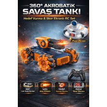 Trendzone Uzaktan Kumandalı Işıklı Atış Hedefli Ufo Avcısı Akrobatik Dublör Tank Araba