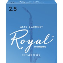 D'addario RDB1025 Royal Alto Klarnet Kamışı No: 2.5 (Orta Seviye/eğitim) - 10'lu Paket | Esnek Dosyalı Kesim, Tutarlı Kalite ve Berrak Ses Üretimi