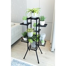 Armarks Alin 8'li Çiçeklik, 8 Raflı Saksı Standı, 8 Raflı Plastik Saksılık, Dekoratif Saksılık