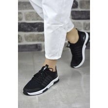 Infinite8 Unisex Ortopedik, Triko Spor Ayakkabı Koşu ve Yürüyüş Ayakkabısı Sneaker Siyah