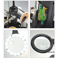 Aesco ACN-129 Masaüstü Büyüteç Li Ledli Havya Sehpası Havya Standı