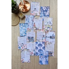Kolbi Craft 15 Adet Eskitme Vintage Çiçek Temalı Scrapbook Kağıt Seti Bullet Journal Dekupaj Kağıdı Parfüm