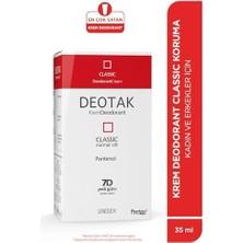 Aesco Deotak Classic Koruma 7 Güne Kadar Etkili Hassas Ciltler Için Kadın - Erkek Kullanım Krem Deodorant 35 ml