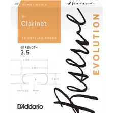 D'addario DCE1035 Reserve Evolution Bb Klarnet Kamışı No: 3.5 (Profesyonel) - 10'lu Paket | Kalın Uç Tasarımı ve Zengin Ton Karakteri