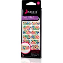 Aesco 20'li Kirmizi-Gümüş Nokta Desenli Yapıştırma Oje -012