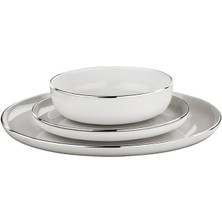 Aesco Porselen 18 Parça 6 Kişilik Yemek Takımı Platin