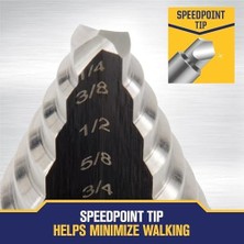 Aesco Unibit 3/16 Inç 1/2 Inç Step-Drill Uç, 10235