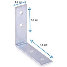Aesco Mobilya, Dolap Yatak Duvara Sabitleme Bağlantı Aparatı L Demiri Gönye 1,5cmx4,5 Cmx4,5cm(20 Adet)