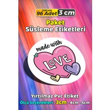 Sb Store Made With Love Ambalaj Kargo Hediye Paketleme Etiketi Model 13 - 96 Adet 3cm