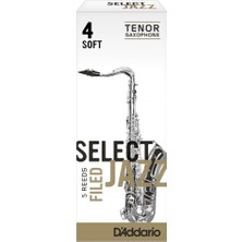 D'addario RSF05TSX4S Select Jazz Unfiled Tenor Saksafon Kamışı No: 4 Soft (Profesyonel/caz) - 5'li Paket | Unfiled Kesim, Koyu ve Güçlü Caz Tonu