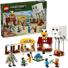 Aesco Hortlak Balon Köy Saldırısı 21273-10 Yaş ve Üzeri Çocuklar Için Steve, Dawn, Piglin ve Duruşu Ayarlanabilir Demir Golem Minifigürleri Içeren Yaratıcı Oyuncak Yapım Seti (555 Parça)