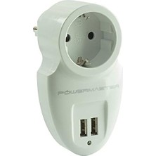 Aesco 16A-3500W Çift Usbli Tekli Akim Korumali Priz (79 x 155 Mm)