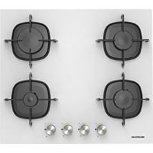 Silverline CS5623W01 60 cm Beyaz Cam Ocak