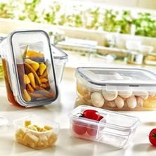 Aesco 2 Bölmeli Sızdırmaz Contalı Kilitli Kapaklı 1 Litre Erzak Saklama Kabı -LC505