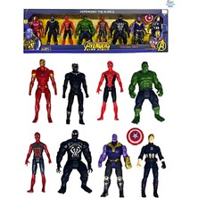 Brother Toys Avenger 8li 16 Cm. Işıklı Süper Kahramanlar Set Spiderman Hulk Venom Ironman Kaptan Amerika