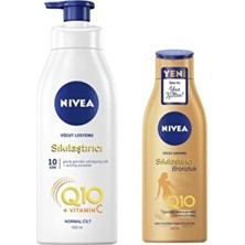 Nivea Nbody Q10 Sıkılaştırıcı Losyon Pomp 400 ml  Sıkılaştırıcı Bronzluk Vücut Losyonu 200 ml