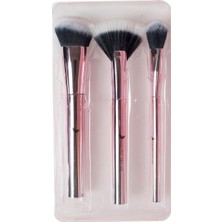 Aesco 3'lü Metalik Makyaj Fırça Seti - 103