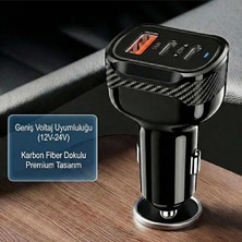 Oto Mutluluk 78W Hızlı Şarj Destekli 2x Type-C 1x USB Girişli Araç Çakmaklık Hızlı Şarj Aleti 3A