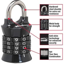 Aesco 1535D Locker Set Kendi Kombinasyonunuzu Asma Kilit, 1 Paket, Renkler Değişebilir