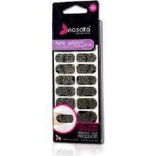 Aesco Siyah Altın Renkli Desenli Yapıştırma Oje (20'li)