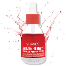 Aesco Aha%10 Bha%2 Kırmızı Peeling Cilt Serumu - Gözenek Sıkılaştırıcı, Cilt Canlandırıcı, Yenileyici, Ton Eşitleyici, Arındırıcı, Siyah Nokta ve Akne Karşıtı, Anti-Aging, Yaşlanma Karşıtı 30 ml