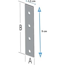 Aesco Mobilya, Dolap Yatak Duvara Sabitleme Bağlantı Aparatı Demiri Düz Gönye 1,5cm x 9 cm (20 Adet)