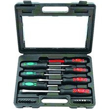 Aesco W 2230, Tornavida / Uç Seti (21 Parça), Siyah, Yeşil, Kırmızı