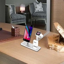 Aesco 3'ü 1 Arada & & Airpods Şarj Standı Uyumlu– Metal Çoklu Şarj Istasyonu, 20 w Adaptörlü Hızlı Şarj, 2 m Lightning/usb‑c Kablo, Masaüstü Telefon Standı Siyah