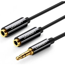 Aesco 3.5mm 2'li Aux Kulaklık Çoklayıcı, Siyah