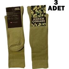Linotti Pamuk Uzun Polis Asker Çorabı Haki Siyah Dizaltı 3lü Paket