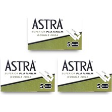 Aesco Susicit Astra Superior Premium Platinum Çift Kenarlı Güvenlik Tıraş Bıçağı, 5 Adet (3'lü Paket)