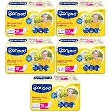 Canped 10'lu 5 Paket Lohusa Pedi Yoğun L (Büyük) Beden Gün Boyu Konfor ve Sızıntı Önleyici Teknoloji