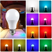 Belirtilmemiş 10 Watt RGB Uzaktan Kumandalı Tasarruflu Ampul E-27 Duy Tipi Ambiyans Aydınlatma