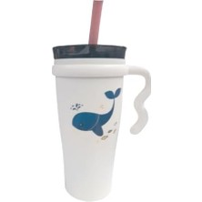 Aesco Çelik Içli Termos Bardak 1000ML Beyaz Yunus