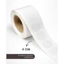 Çankaya Yuvarlak Kesim Şeffaf Çıkartma Bant Stıker Etiket 1000 Adetlik Rulo 6 cm