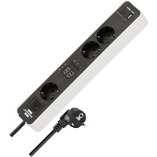 Aesco Ecolor Serisi 3 Soketli 1 Adet Type-C + 1 Adet USB Girişli 1.5 Metre Kablolu Zaman Ayarlı Uzatma Priz