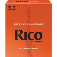 D'addario RIA1030 Rico Orange Box Soprano Saksafon Kamışı No: 3.0 (Orta Seviye/eğitim) - 10'lu Paket | Orta Sertlik, Net Artikülasyon ve Kararlı Ton