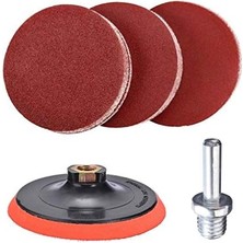 Aesco Cırt Zımpara Seti + Matkap Aparatı 115 mm (7 Parça)