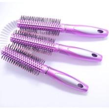 Aesco Yuvarlak Saç Fırçası ve Tarak –yeşil-Pembe-Mor, Masaj Uçlu, Hacim ve Şekillendirme Için (Mor)