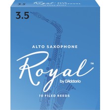D'addario RJB1035 Royal Alto Saksafon Kamışı No: 3.5 (Profesyonel) - 10'lu Paket | Güçlü Nefes Desteği Isteyen Ileri Seviye Performans