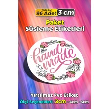 Sb Store Hand Made Ambalaj Kargo Hediye Paketleme Etiketi Model 17 - 96 Adet 3cm