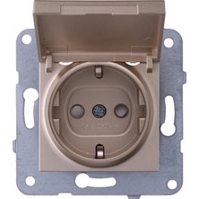 Aesco Bronz Kapaklı Topraklı Priz Vakumlu Paket Çarpma Karşıtı Çabuk Bağlantı