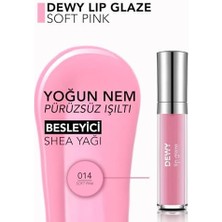 Aesco Dewy Lip Glaze Parlak & Dolgun Görünüm Veren Yapışmayan Dudak Parlatıcısı 014 Soft Pınk