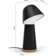 Aesco Hue Twilight Beyaz ve Renkli Ambiyans Masa Lambası, Siyah