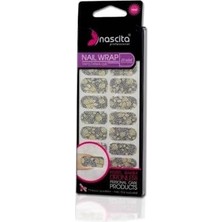 Aesco Siyah Altın Çiçek Desenli Yapıştırma Oje (20'li)