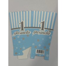 Aesco 1 Yaş Erkek Doğum Günü Mavi Popcorn Mısır Kutusu – 8 Adet Mısır Kutusu Parti Süsleme ve Sunum Kutusu