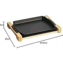 Aesco Specialities Ahşap Altlıklı Döküm Servis Tabağı, Siyah